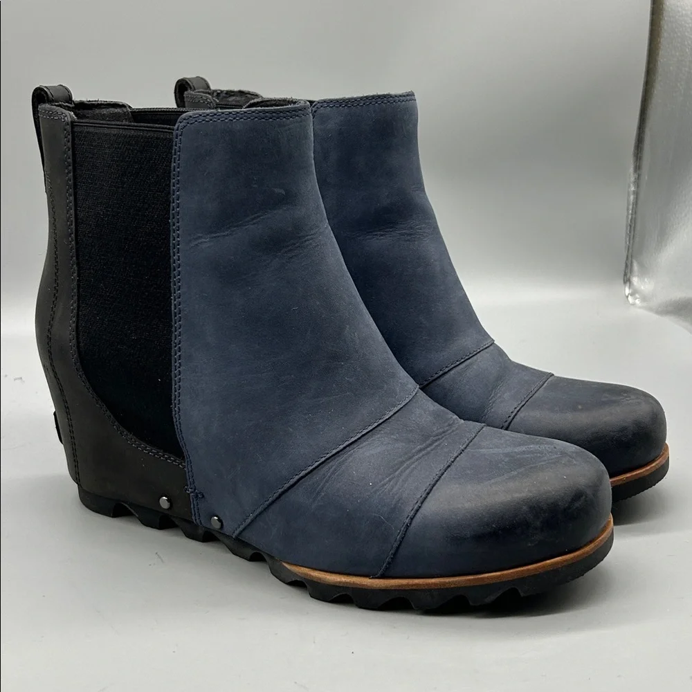 Sorel | Lea - Joan of the Arctic Blue Suede Wedge 2 Chelsea Booties Waterproof